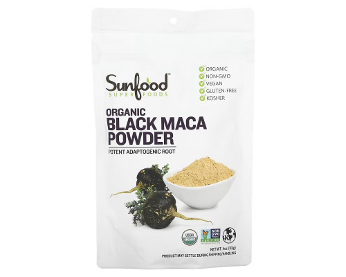 Sunfood, Необработанный органический черный порошок мака, 4 унции (113 г) Sunfood, Необработанный органический черный порошок мака, 4 унции (113 г)