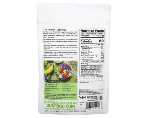 Sunfood, Органическая смесь с асаи и маки, 6 унций (170 г) Sunfood, Органическая смесь с асаи и маки, 6 унций (170 г)