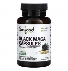 Sunfood, Black Maca Capsules, 800 mg, 90 Capsules