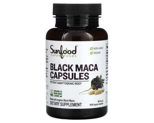 Sunfood, Black Maca Capsules, 800 mg, 90 Capsules Sunfood, Black Maca Capsules, 800 mg, 90 Capsules