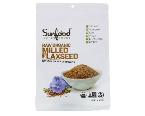 Sunfood, Raw Organic Milled Flaxseed, 1 lb (453.5 g) Sunfood, Raw Organic Milled Flaxseed, 1 lb (453.5 g)
