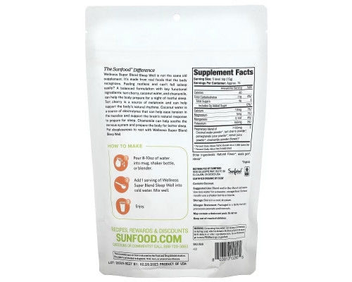 Sunfood, Organic Wellness Super Blend, Sleep Well, 8 oz (227 g) Sunfood, Organic Wellness Super Blend, Sleep Well, 8 oz (227 g)