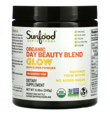 Sunfood, Organic Day Beauty Blend, Glow, Dragonfruit Kiwi, 8.46 oz (240 g)