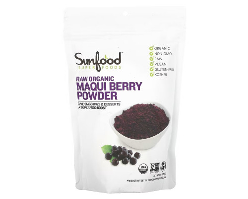 Sunfood Сырая органическая аристотелия чилийская в порошке 8 унций (227 г) Sunfood Сырая органическая аристотелия чилийская в порошке 8 унций (227 г)