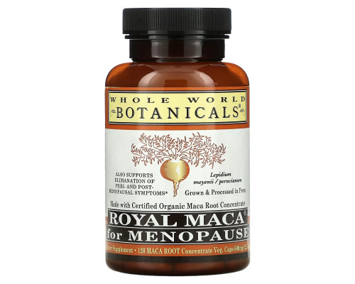 Whole World Botanicals Royal Maca для баланса сексуальной активности 500 мг 180 растительных капсул Whole World Botanicals Royal Maca для баланса сексуальной активности 500 мг 180 растительных капсул
