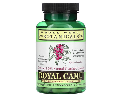 Whole World Botanicals, Королевское каму-каму, 350 мг, 140 капсул на растительной основе Whole World Botanicals, Королевское каму-каму, 350 мг, 140 капсул на растительной основе