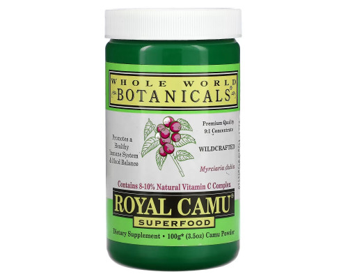 Whole World Botanicals, Порошок королевского каму-каму, 3.5 унций (100 г) Whole World Botanicals, Порошок королевского каму-каму, 3.5 унций (100 г)