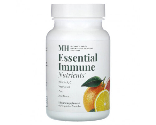 Витамин А Michael's Naturopathic, Essential Immune Nutrients, 60 вегетарианских капсул Витамин А Michael's Naturopathic, Essential Immune Nutrients, 60 вегетарианских капсул