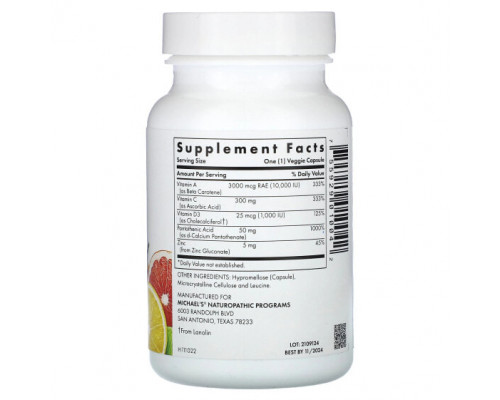 Витамин А Michael's Naturopathic, Essential Immune Nutrients, 60 вегетарианских капсул Витамин А Michael's Naturopathic, Essential Immune Nutrients, 60 вегетарианских капсул