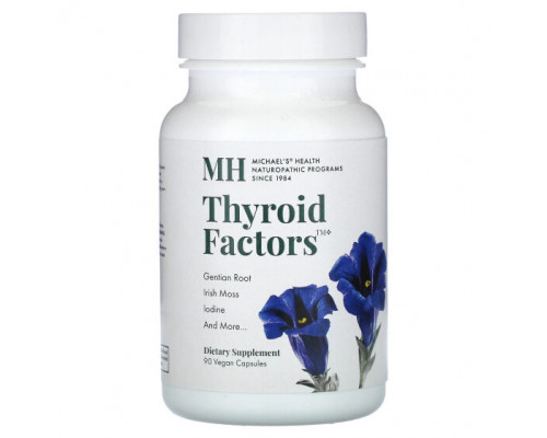 Витамины группы B Michael's Naturopathic, Thyroid Factors, 90 веганских капсул Витамины группы B Michael's Naturopathic, Thyroid Factors, 90 веганских капсул