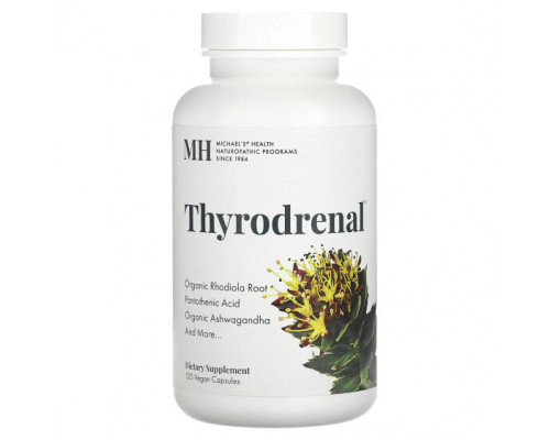 Регуляция гормонального фона Michael's Naturopathic, Thyrodrenal`` 120 веганских капсул Регуляция гормонального фона Michael's Naturopathic, Thyrodrenal`` 120 веганских капсул