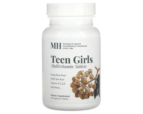 Витаминно-минеральные комплексы Michael's Naturopathic, Мультивитамины для девочек-подростков, 60 вегетарианских таблеток Витаминно-минеральные комплексы Michael's Naturopathic, Мультивитамины для девочек-подростков, 60 вегетарианских таблеток