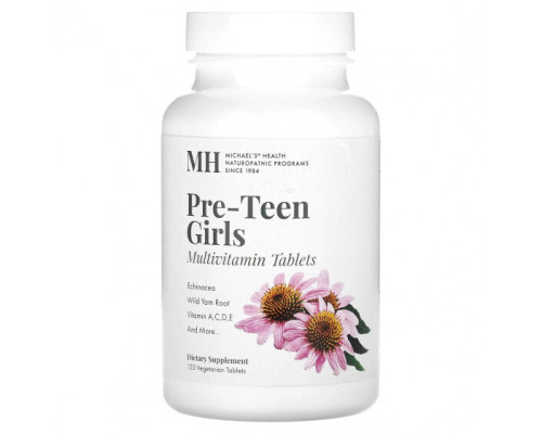 Детское здоровье Michael's Naturopathic, Pre-Teen Girls, ежедневные поливитамины, 120 вегетарианских таблеток Детское здоровье Michael's Naturopathic, Pre-Teen Girls, ежедневные поливитамины, 120 вегетарианских таблеток