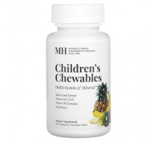 Витаминно-минеральные комплексы Michael's Naturopathic, Детские жевательные таблетки, мультивитамины и минералы, 120 вегетарианских жевательных вафель