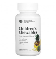 Витаминно-минеральные комплексы Michael's Naturopathic, Детские жевательные таблетки, мультивитамины и минералы, 120 вегетарианских жевательных вафель