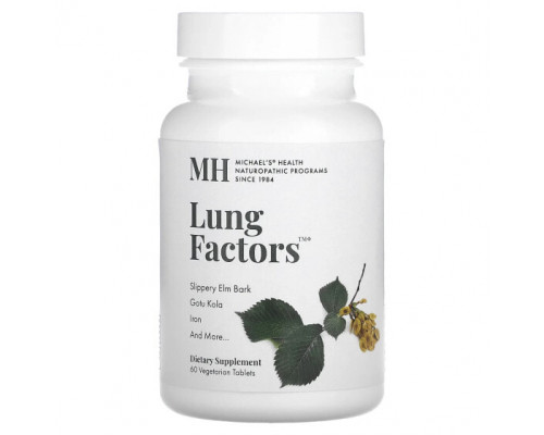 Для здоровья дыхательной системы Michael's Naturopathic, Lung Factors, 60 вегетарианских таблеток Для здоровья дыхательной системы Michael's Naturopathic, Lung Factors, 60 вегетарианских таблеток