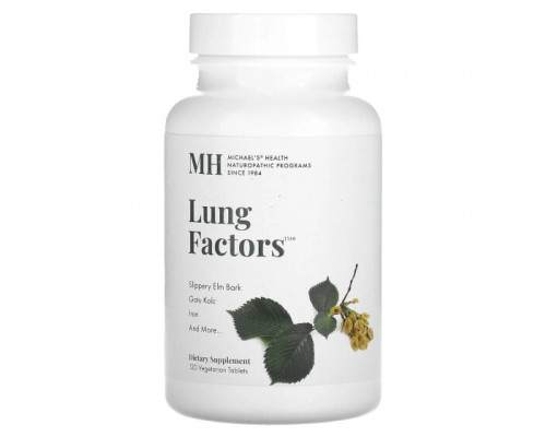 Для здоровья дыхательной системы Michael's Naturopathic, Lung Factors, 120 вегетарианских таблеток Для здоровья дыхательной системы Michael's Naturopathic, Lung Factors, 120 вегетарианских таблеток