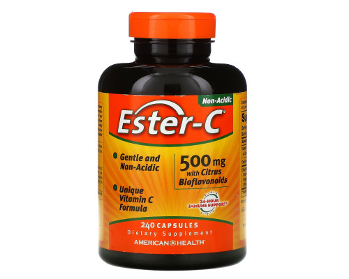 American Health, Ester-C, 500 мг с цитрусовыми биофлавоноидами, 240 капсул