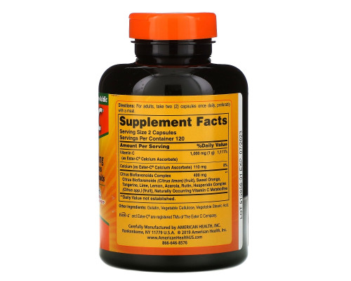 American Health, Ester-C, 500 мг с цитрусовыми биофлавоноидами, 240 капсул