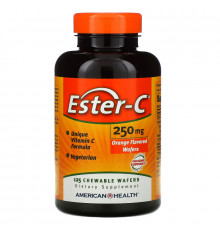 American Health, Эстер С , со вкусом апельсина, 250 мг, 125 жевательных облаток
