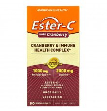 American Health, Иммуностимулирующий комплекс Ester-C с клюквой, 90 вегетарианских капсул