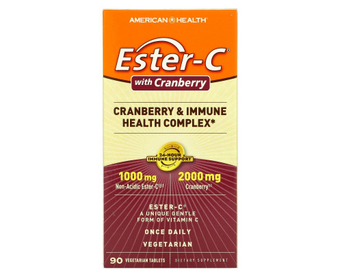 American Health, Иммуностимулирующий комплекс Ester-C с клюквой, 90 вегетарианских капсул American Health, Иммуностимулирующий комплекс Ester-C с клюквой, 90 вегетарианских капсул