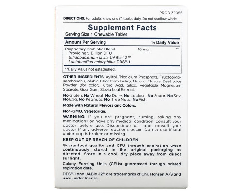 American Health, Once Daily Chewable Probiotic, Natural Strawberry, 5 Billion CFU, 30 Chewable Tablets American Health, Once Daily Chewable Probiotic, Natural Strawberry, 5 Billion CFU, 30 Chewable Tablets