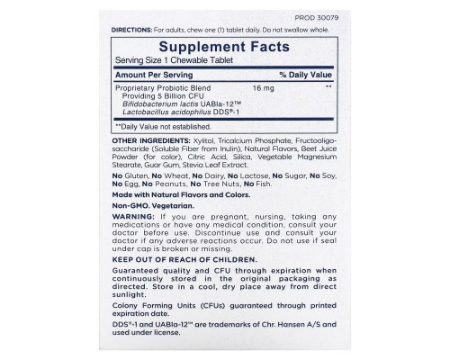 American Health, Once Daily Chewable Probiotic, Natural Strawberry, 5 Billion CFU, 60 Chewable Tablets American Health, Once Daily Chewable Probiotic, Natural Strawberry, 5 Billion CFU, 60 Chewable Tablets