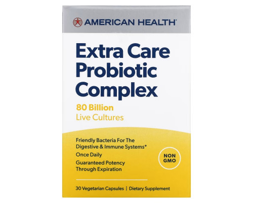 American Health, Extra Care Probiotic Complex, 80 Billion CFU, 30 Vegetarian Capules American Health, Extra Care Probiotic Complex, 80 Billion CFU, 30 Vegetarian Capules