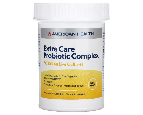 American Health, Extra Care Probiotic Complex, 80 Billion CFU, 30 Vegetarian Capules American Health, Extra Care Probiotic Complex, 80 Billion CFU, 30 Vegetarian Capules