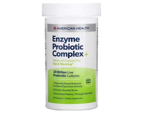 American Health, Enzyme Probiotic Complex+, 20 Billion CFU, 60 Capsules American Health, Enzyme Probiotic Complex+, 20 Billion CFU, 60 Capsules