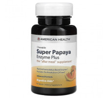 Для пищеварительной системы American Health, Super Papaya Enzyme Plus, папайя, 90 таблеток