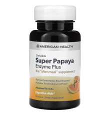 Для пищеварительной системы American Health, Super Papaya Enzyme Plus, папайя, 90 таблеток