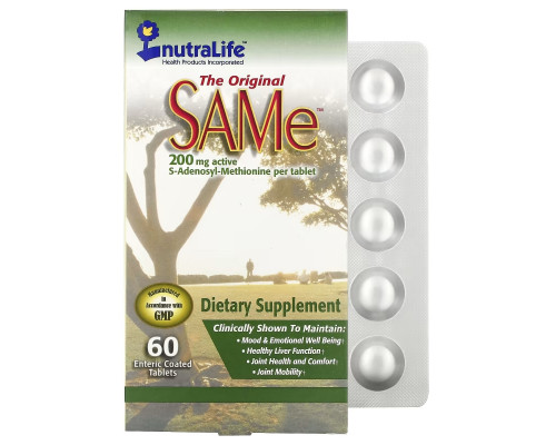 NutraLife The Original SAMe 200 мг 60 таблеток покрытых кишечнорастворимой оболочкой NutraLife The Original SAMe 200 мг 60 таблеток покрытых кишечнорастворимой оболочкой
