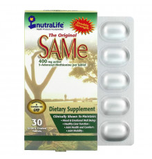 NutraLife Новые SAMe 400 мг 30 таблеток в кишечнорастворимой оболочке