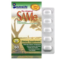 NutraLife, The Original SAMe (S-Adenosyl-L-Methionine) , 400 mg, 60 Enteric Coated Caplets