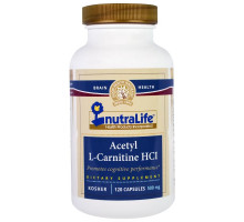 NutraLife, Acetyl L-Carnitine HCI, 500 mg, 120 Capsules