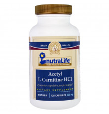 NutraLife, Acetyl L-Carnitine HCI, 500 mg, 120 Capsules