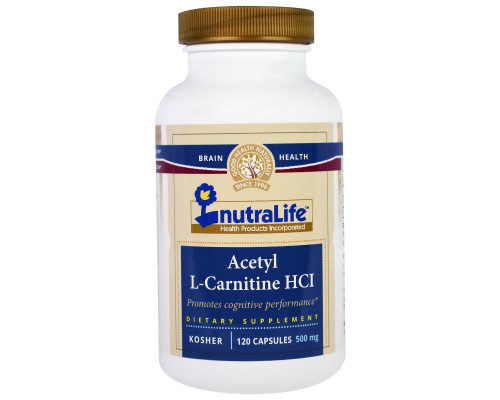 NutraLife, Acetyl L-Carnitine HCI, 500 mg, 120 Capsules NutraLife, Acetyl L-Carnitine HCI, 500 mg, 120 Capsules