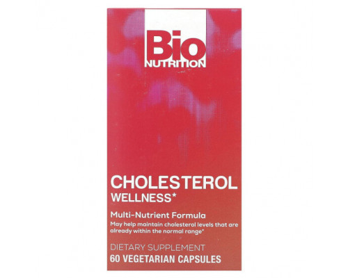 Для сердца и сосудов Bio Nutrition, Cholesterol Wellness, 60 вегетарианских капсул Для сердца и сосудов Bio Nutrition, Cholesterol Wellness, 60 вегетарианских капсул