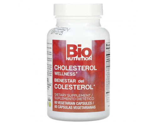 Для сердца и сосудов Bio Nutrition, Cholesterol Wellness, 60 вегетарианских капсул Для сердца и сосудов Bio Nutrition, Cholesterol Wellness, 60 вегетарианских капсул