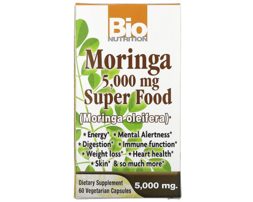 Bio Nutrition Суперпродукт Моринга 5000 мг 60 растительных капсул Bio Nutrition Суперпродукт Моринга 5000 мг 60 растительных капсул