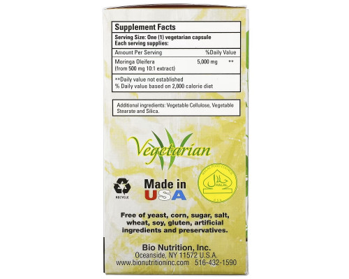 Bio Nutrition Суперпродукт Моринга 5000 мг 60 растительных капсул Bio Nutrition Суперпродукт Моринга 5000 мг 60 растительных капсул