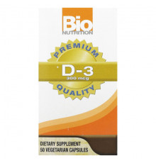 Витамин D Bio Nutrition, D-3, 300 мкг, 50 вегетарианских капсул