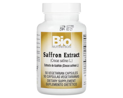 Bio Nutrition Экстракт шафрана 50 капсул на растительной основе Bio Nutrition Экстракт шафрана 50 капсул на растительной основе