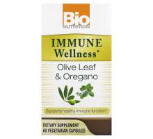 Зелень и зеленые овощи Bio Nutrition, Immune Wellness, листья оливы и орегано, 60 вегетарианских капсул