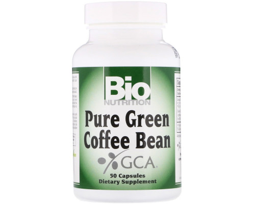 Bio Nutrition, Чистый зеленый кофе в зернах, 800 мг, 50 капсул Bio Nutrition, Чистый зеленый кофе в зернах, 800 мг, 50 капсул