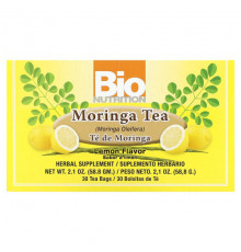 Травяные сборы и чаи Bio Nutrition, Moringa Tea, лимон, без кофеина, 30 чайных пакетиков, 58,8 г (2,1 унции)