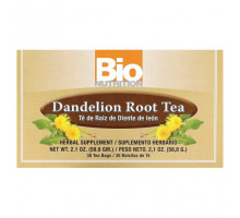 Растительные экстракты и настойки Bio Nutrition, Чай из корня одуванчика, 30 чайных пакетиков по 1,96 г (0,07 унции)