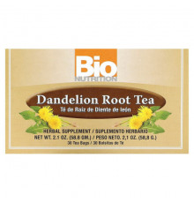 Растительные экстракты и настойки Bio Nutrition, Чай из корня одуванчика, 30 чайных пакетиков по 1,96 г (0,07 унции)